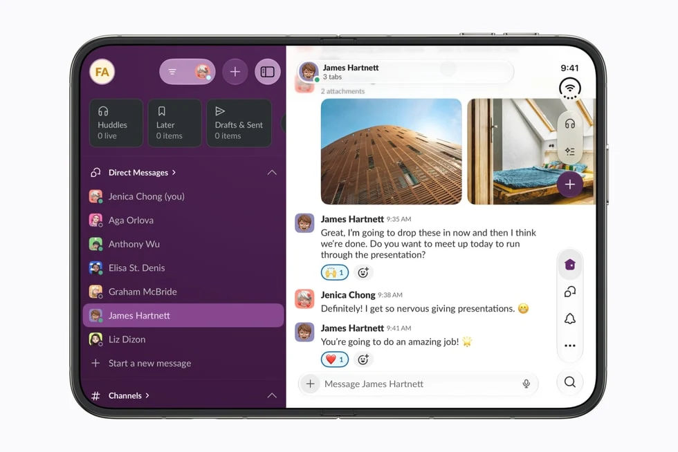 رابط برنامه Slack روی آیفون Duo
